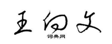 梁錦英王向文草書個性簽名怎么寫