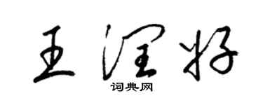 梁錦英王潤好草書個性簽名怎么寫