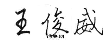 駱恆光王俊威行書個性簽名怎么寫