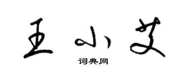 梁錦英王小艾草書個性簽名怎么寫