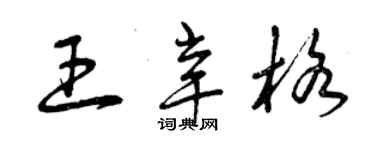 曾慶福王辛格草書個性簽名怎么寫