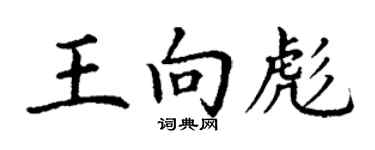 丁謙王向彪楷書個性簽名怎么寫