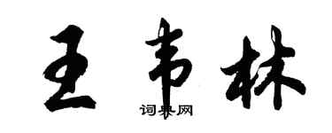胡問遂王韋林行書個性簽名怎么寫