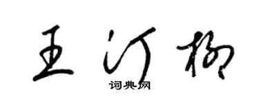 梁錦英王汀柳草書個性簽名怎么寫