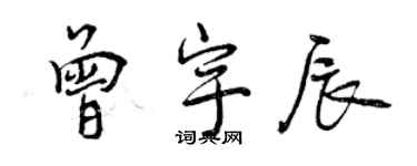 曾慶福曾宇辰行書個性簽名怎么寫