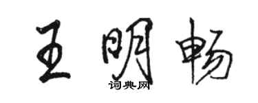 駱恆光王明暢行書個性簽名怎么寫