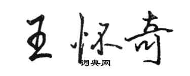 駱恆光王懷奇行書個性簽名怎么寫