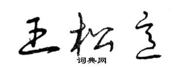 曾慶福王松意草書個性簽名怎么寫