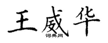 丁謙王威華楷書個性簽名怎么寫