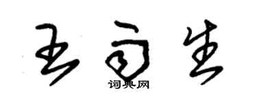 朱錫榮王雨生草書個性簽名怎么寫