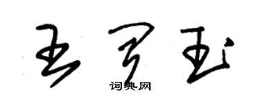 朱錫榮王聞玉草書個性簽名怎么寫