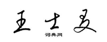 梁錦英王士友草書個性簽名怎么寫