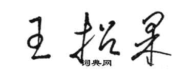 駱恆光王招果草書個性簽名怎么寫