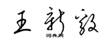 梁錦英王新毅草書個性簽名怎么寫