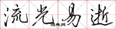 駱恆光流光易逝行書怎么寫