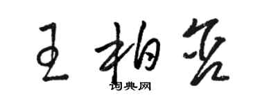 駱恆光王柏含草書個性簽名怎么寫