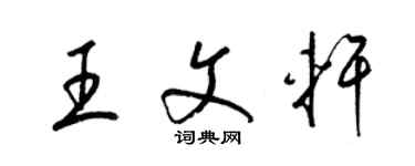 梁錦英王文軒草書個性簽名怎么寫