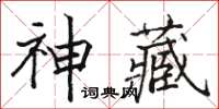 駱恆光神藏楷書怎么寫