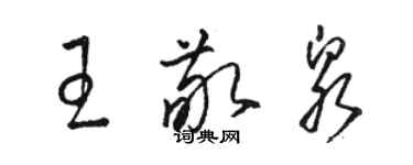 駱恆光王敬泉草書個性簽名怎么寫