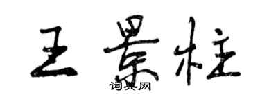 曾慶福王景柱行書個性簽名怎么寫