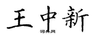 丁謙王中新楷書個性簽名怎么寫