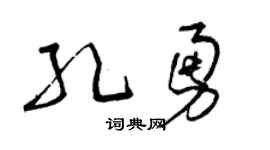 曾慶福孔勇草書個性簽名怎么寫