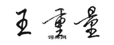 駱恆光王重量行書個性簽名怎么寫