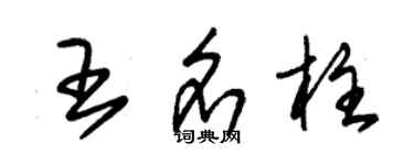 朱錫榮王名柱草書個性簽名怎么寫