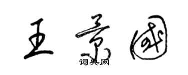 梁錦英王景國草書個性簽名怎么寫