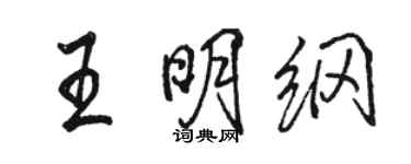 駱恆光王明綱行書個性簽名怎么寫