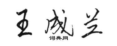 駱恆光王成蘭行書個性簽名怎么寫