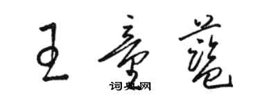 駱恆光王童藍草書個性簽名怎么寫