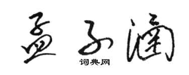 駱恆光孟子涵草書個性簽名怎么寫