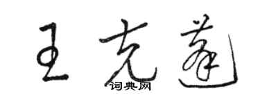 駱恆光王克蓬草書個性簽名怎么寫