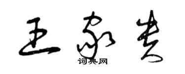 曾慶福王家貴草書個性簽名怎么寫