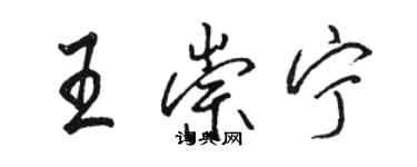 駱恆光王崇寧行書個性簽名怎么寫