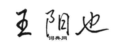 駱恆光王陽也行書個性簽名怎么寫