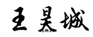 胡問遂王昊城行書個性簽名怎么寫