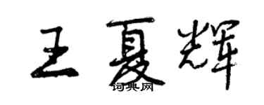 曾慶福王夏輝行書個性簽名怎么寫