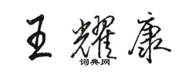 駱恆光王耀康行書個性簽名怎么寫