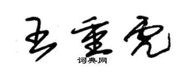 朱錫榮王重虎草書個性簽名怎么寫