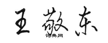 駱恆光王敬東行書個性簽名怎么寫