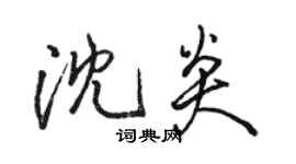 駱恆光沈炎行書個性簽名怎么寫