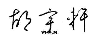 梁錦英胡宇軒草書個性簽名怎么寫