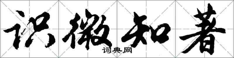 胡問遂識微知著行書怎么寫