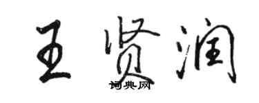 駱恆光王賢潤行書個性簽名怎么寫