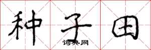 侯登峰種子田楷書怎么寫