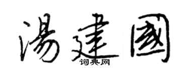 王正良湯建國行書個性簽名怎么寫