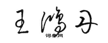 駱恆光王鴻丹草書個性簽名怎么寫