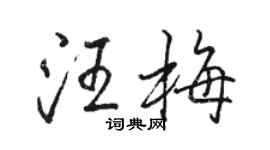 駱恆光汪梅行書個性簽名怎么寫